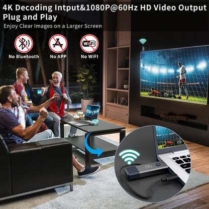 Wireless HDMI Transmitter and Receiver 328ft/100m Extender 4K Decode Input 1080P Output Plug&Play Portable 2.4G/5.8G for Video and Audio to Monitor from PC/Projector/TV Box