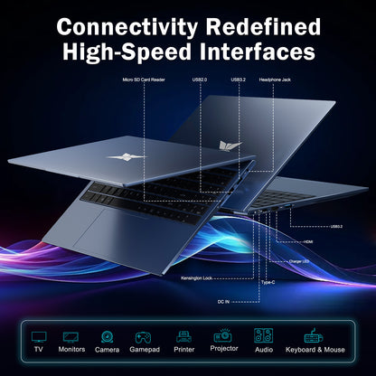 15.6 Student-Laptop, AMD Ryzen 5 (Beat i5-1135G7), 16GB RAM 512GB SSD, Radeon Vega 8 Graphics 1080P Display, 65W Fast Charging, USB3 & Type-C, 2.0MP Camera,Win 11 Notebook for Business Study Daily Use